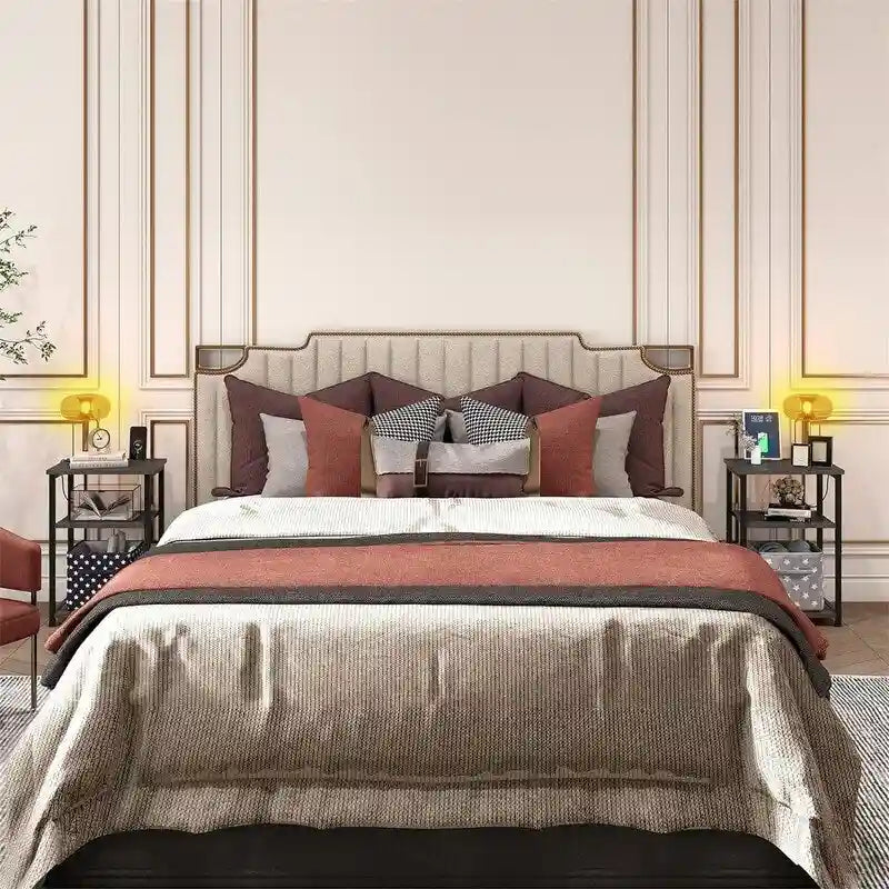 Narrow Side Table with Charging Station - 15.35D x 11.8W x 22.8H