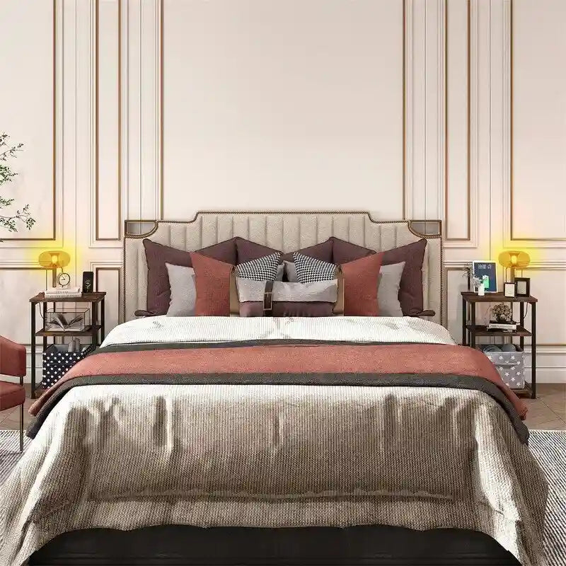 Narrow Side Table with Charging Station - 15.35D x 11.8W x 22.8H