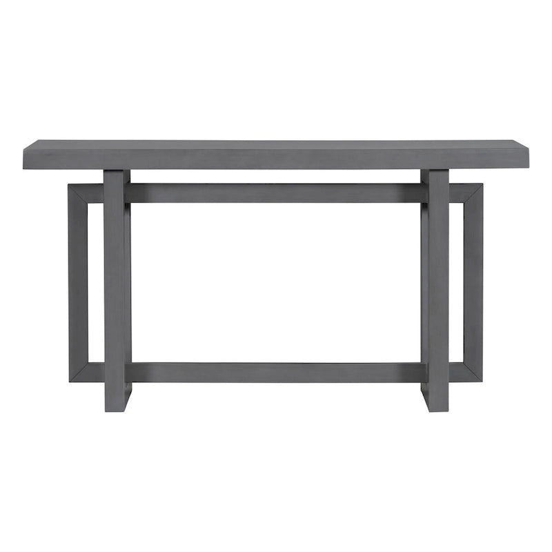 Console Table with Industrial-inspired Concrete Wood Top, Extra Long Entryway Table for Entryway, Hallway, Living Room
