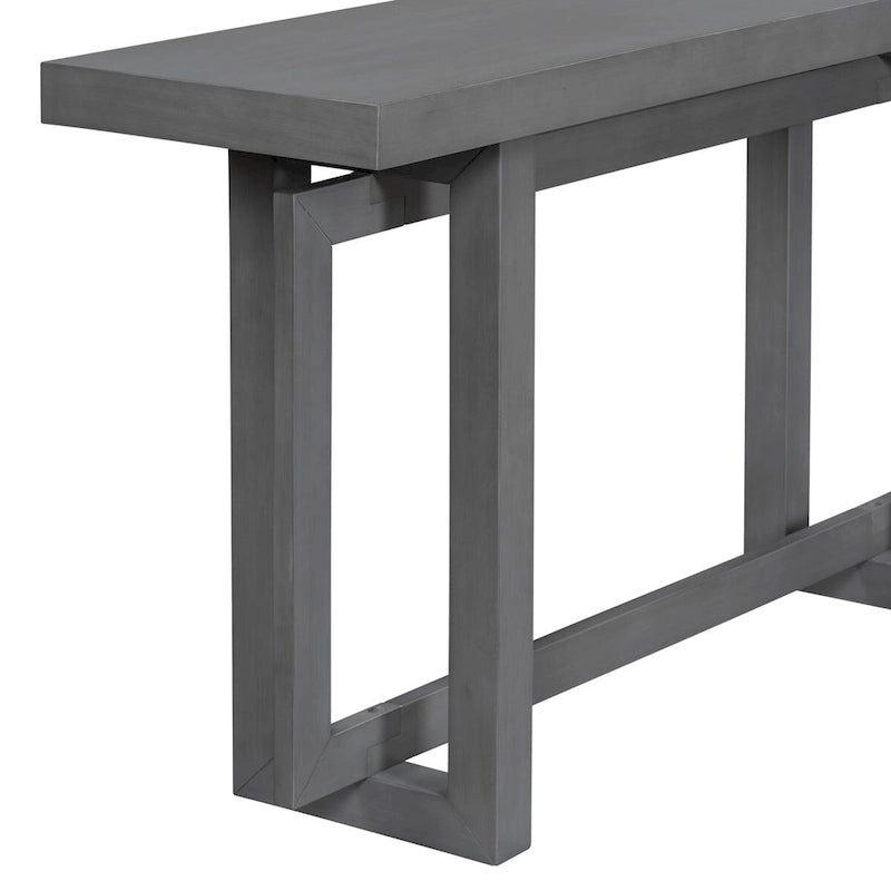 Console Table with Industrial-inspired Concrete Wood Top, Extra Long Entryway Table for Entryway, Hallway, Living Room