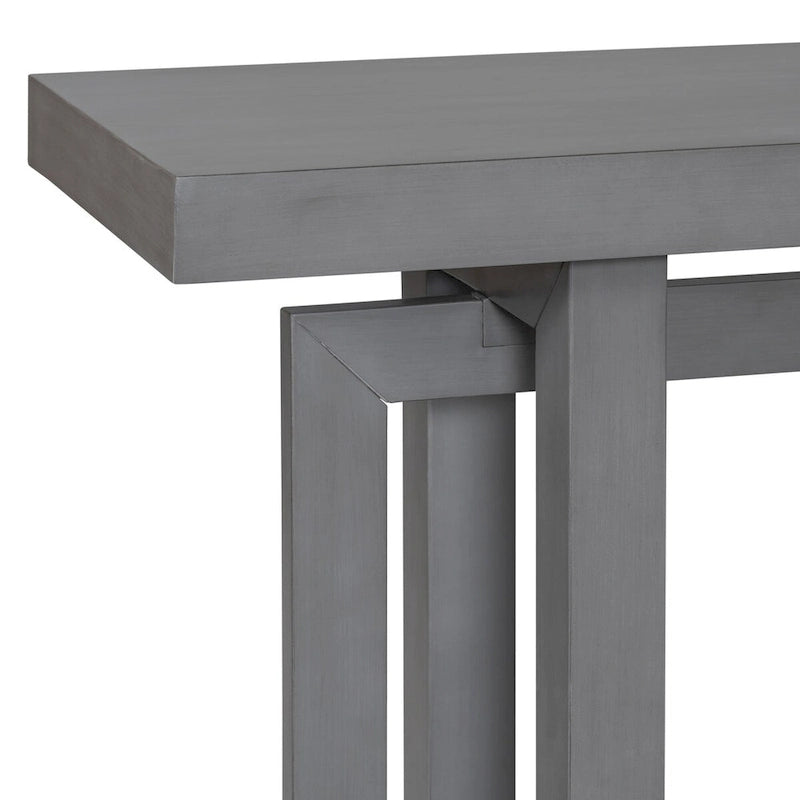 Console Table with Industrial-inspired Concrete Wood Top, Extra Long Entryway Table for Entryway, Hallway, Living Room