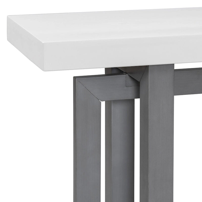 Console Table with Industrial-inspired Concrete Wood Top, Extra Long Entryway Table for Entryway, Hallway, Living Room
