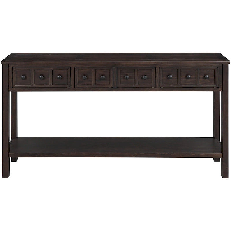 Rustic Entryway Console Table with Storage