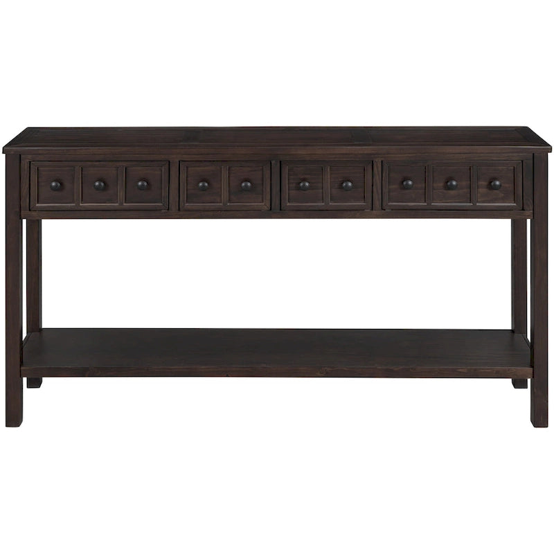 Rustic Entryway Console Table with Storage