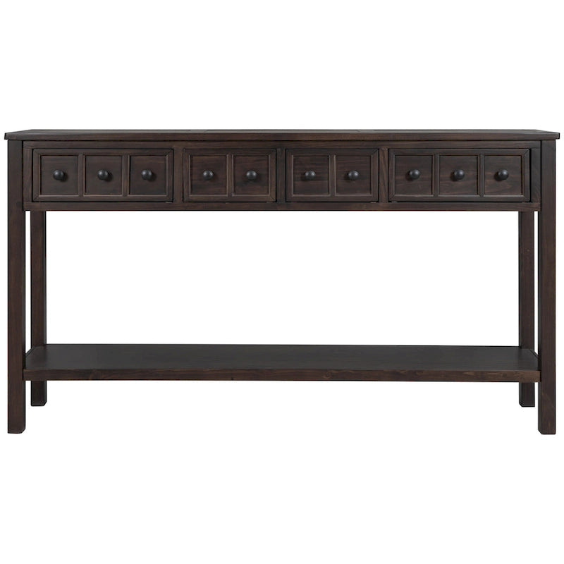 Rustic Entryway Console Table with Storage