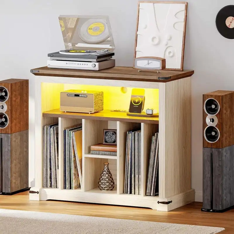 Large Record Player Stand - 15.7D x 31.5W x 28.7H