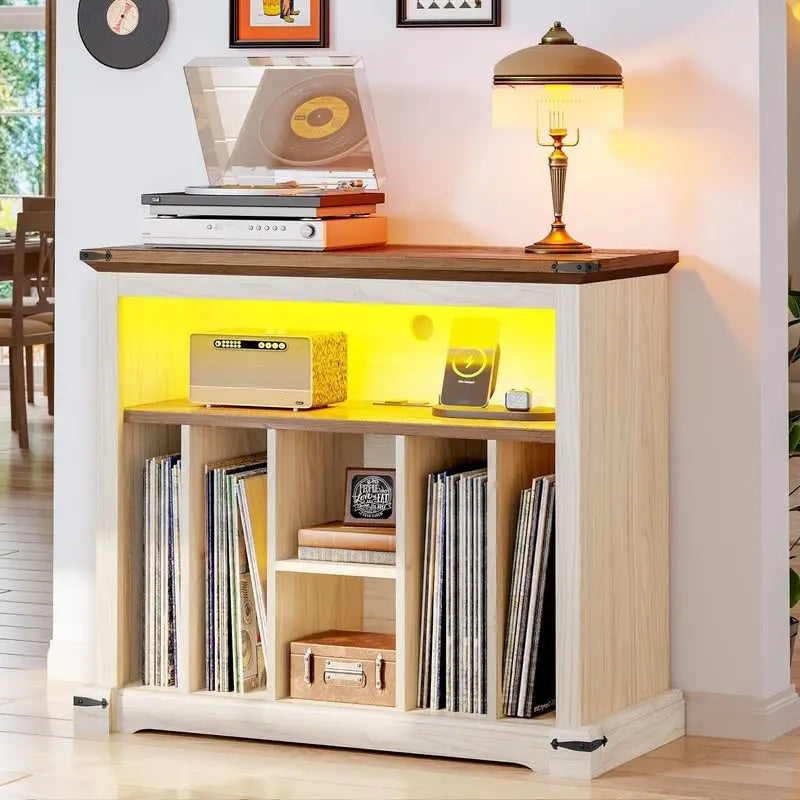 Large Record Player Stand - 15.7D x 31.5W x 28.7H