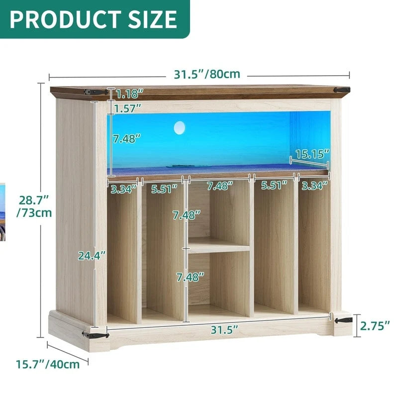 Large Record Player Stand - 15.7D x 31.5W x 28.7H