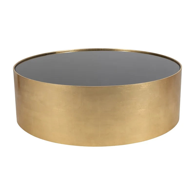 Sagebrook Home Modern Glam Wood Round Glass Coffee and End Table