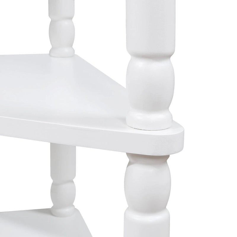 33.8Small Triangle Corner Table,Wood Corner Side Table for Small Spaces,3 Tier End Corner Table with Solid Wood Legs