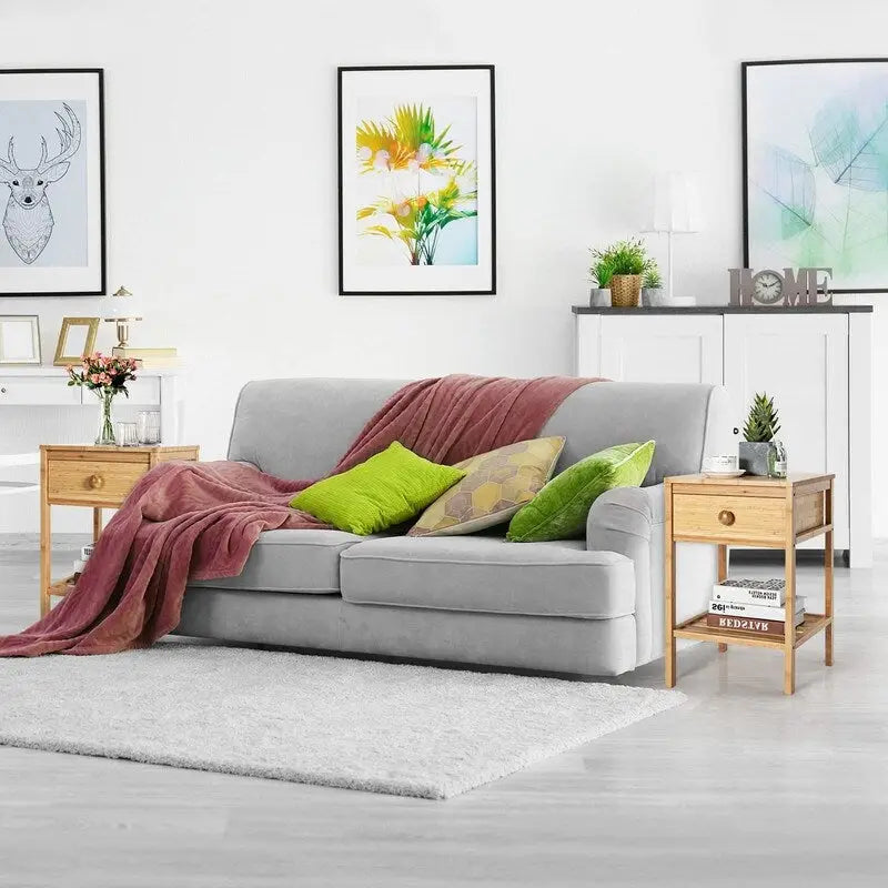 Bamboo End Table Set of 2 - 16D x 16W x 24H