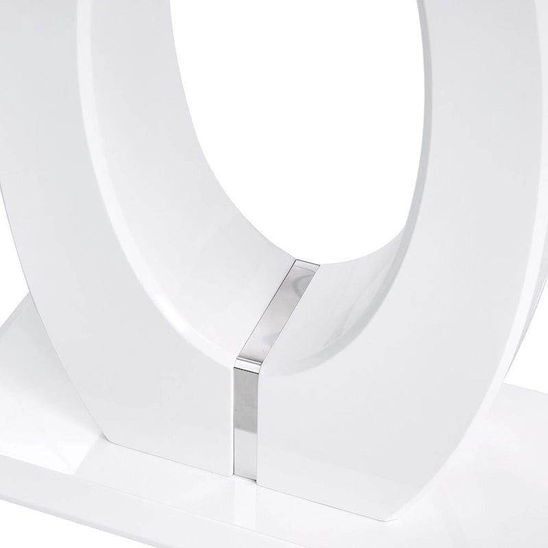 Modern Simple Glossy White Rectangular Counter Bar Table 47.24 x 18.11 x 29.52 For Living Room Bedroom Bedside Entrance House