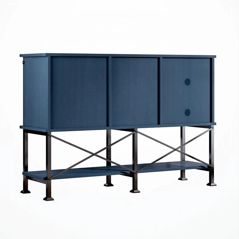 52 inch Wine Cabinet with Barn Door & Adjustable Shelves - 52 W x 38 D x 15.5 H