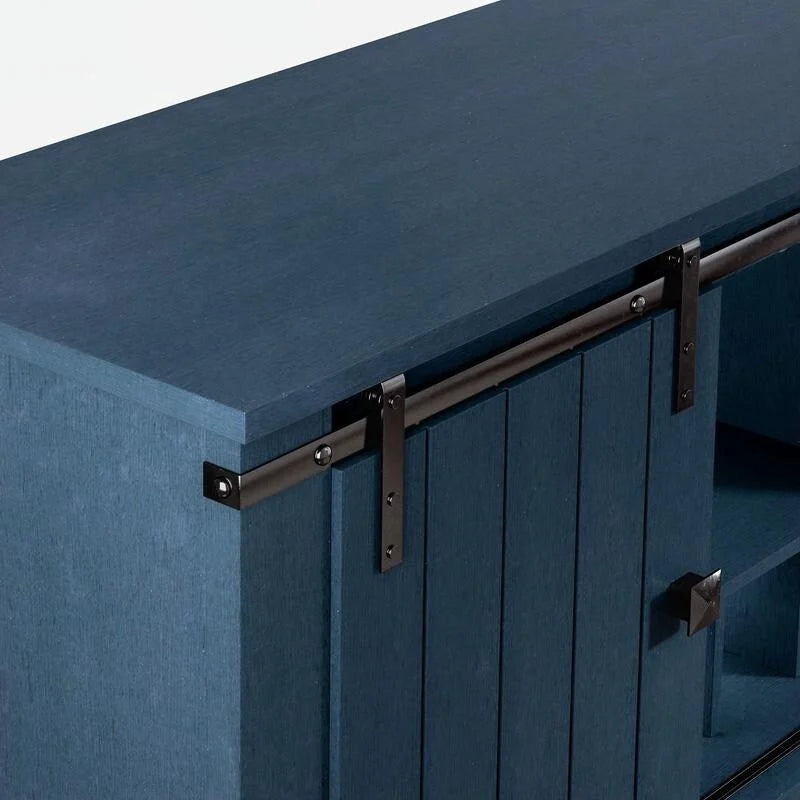 52 inch Wine Cabinet with Barn Door & Adjustable Shelves - 52 W x 38 D x 15.5 H