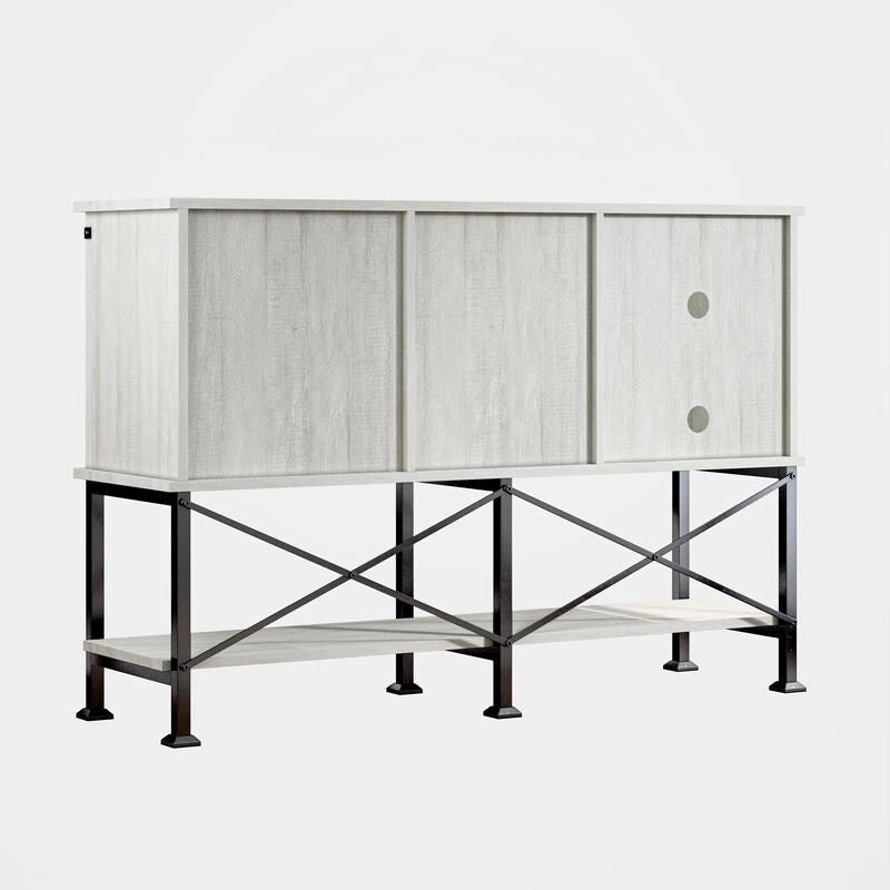 52 inch Wine Cabinet with Barn Door & Adjustable Shelves - 52 W x 38 D x 15.5 H