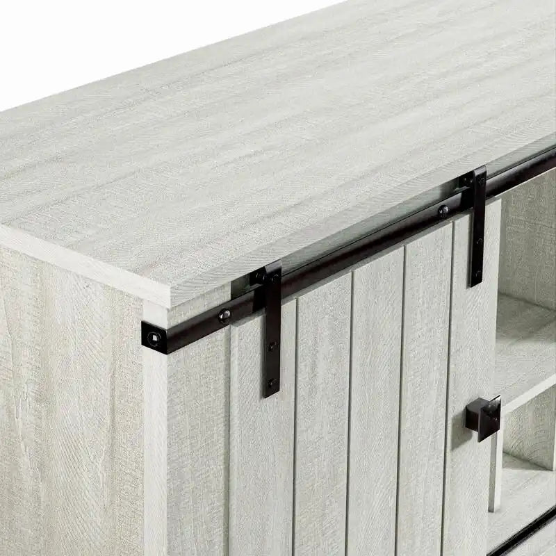 52 inch Wine Cabinet with Barn Door & Adjustable Shelves - 52 W x 38 D x 15.5 H