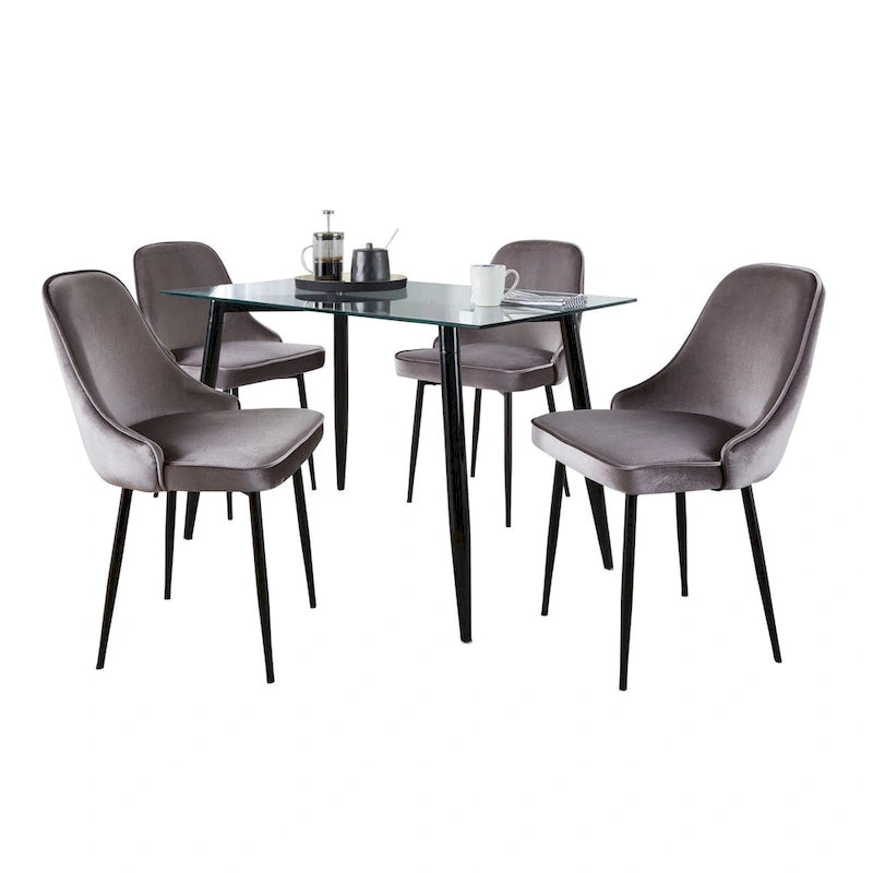 Silver Orchid Barton-Naldi 5-Piece Rectangular Dining Set