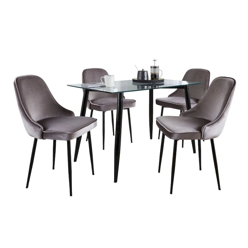 Silver Orchid Barton-Naldi 5-Piece Rectangular Dining Set