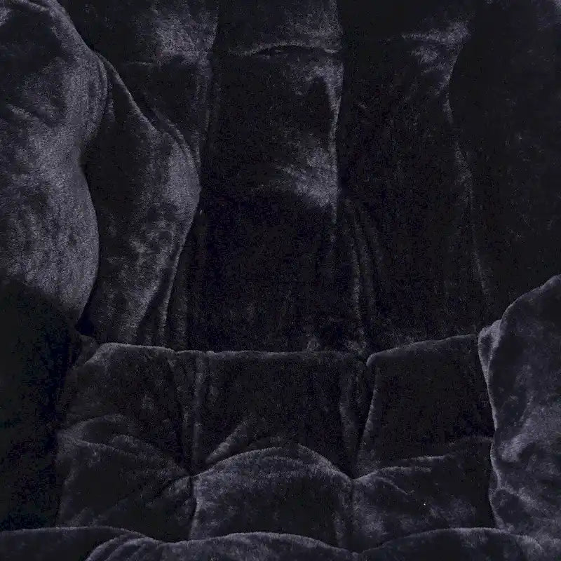 Folding Synthetic Fur Oversized Saucer Chair with Steel Frame - N/A