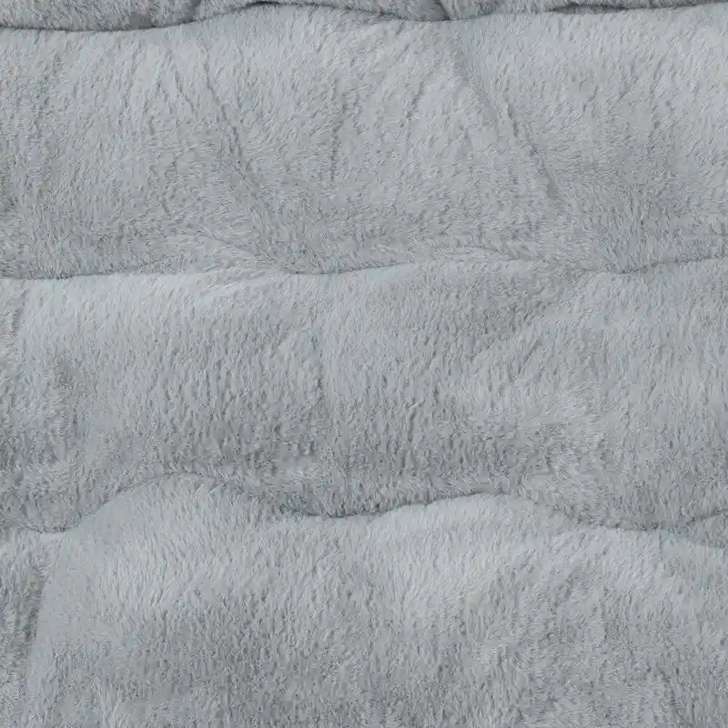 Folding Synthetic Fur Oversized Saucer Chair with Steel Frame - N/A