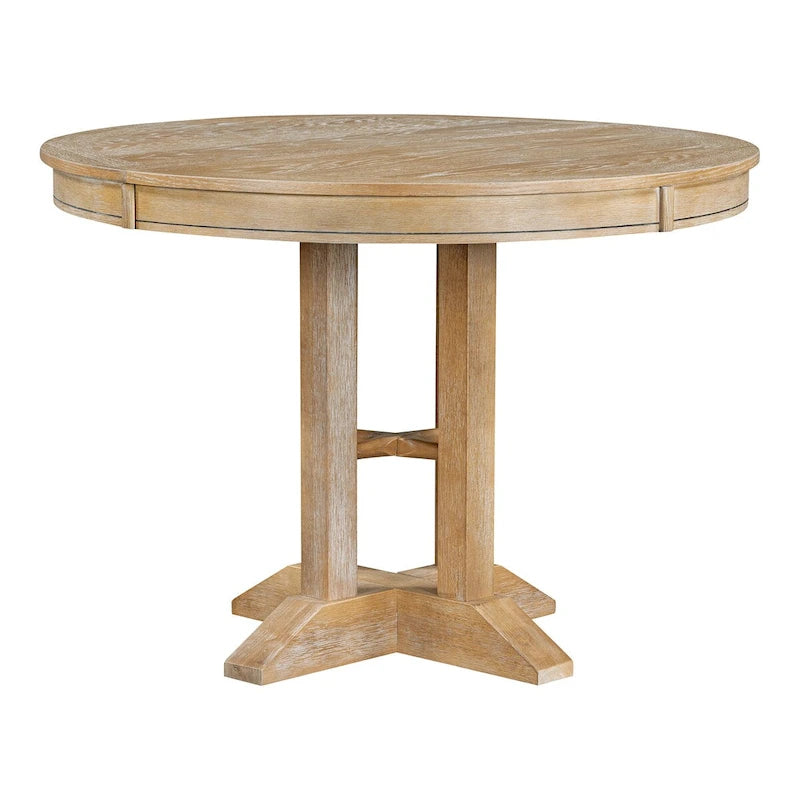 Nestfair Retro Style Dining Table with Extendable Tabletop - N/A