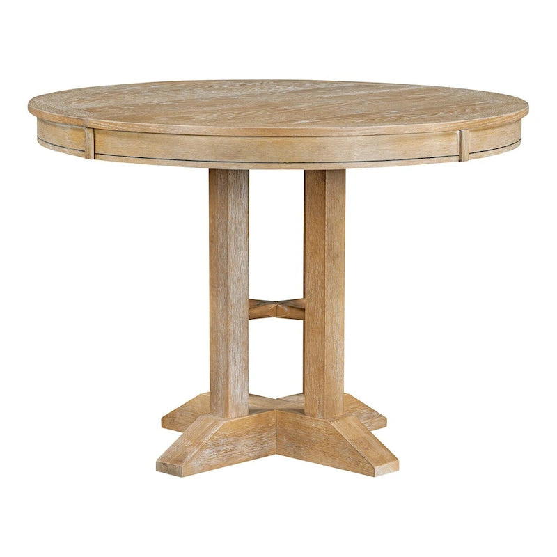 Nestfair Retro Style Dining Table with Extendable Tabletop - N/A