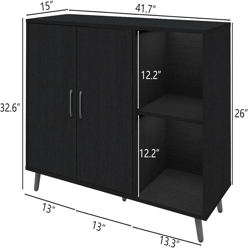 Kitchen Sideboard with 2 Door 2 Shelves - 15D x 41.7W x 32.6H