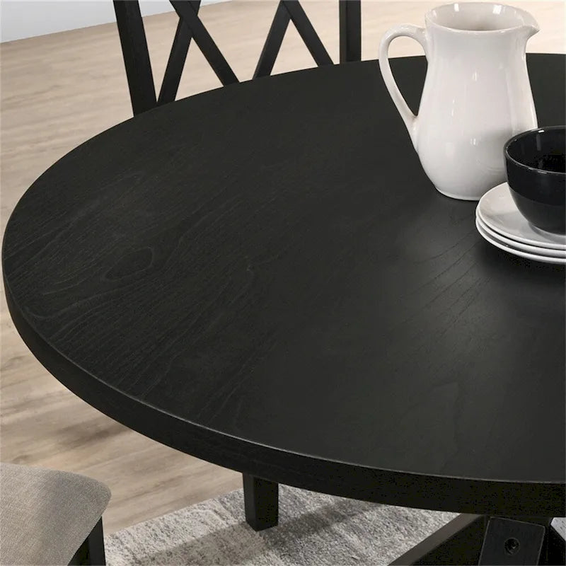 Cross-Buck Base Dining Table in Black