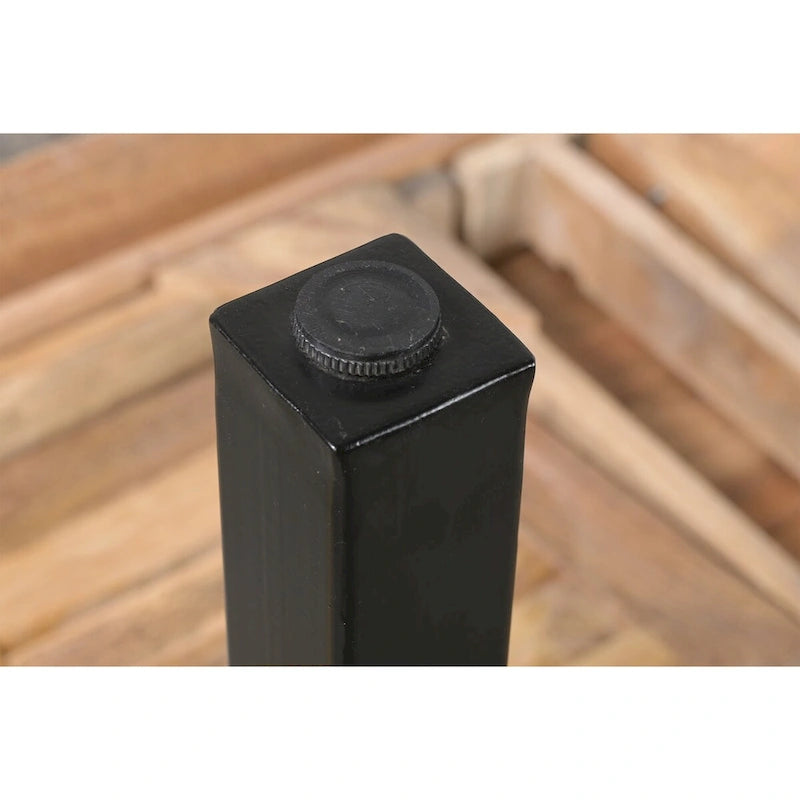 83 Inch Extendable Rectangular Dining Table, Handcrafted Mango Wood with Black Iron Legs