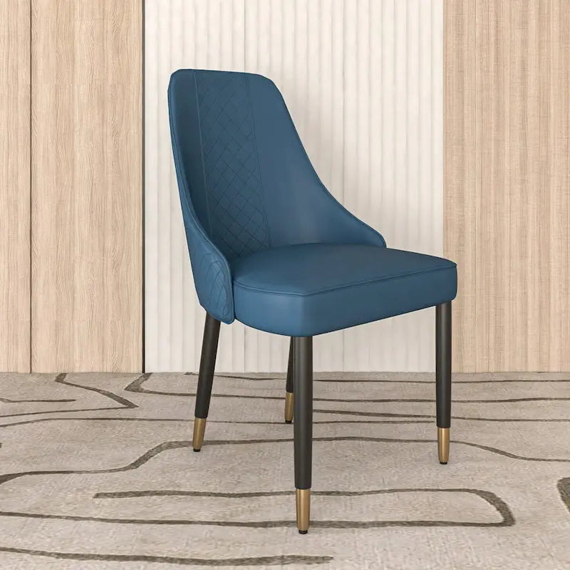 Allure Dining Chairs with Fabric/Leather Seat and Black Oak Wood Legs by LeisureMod