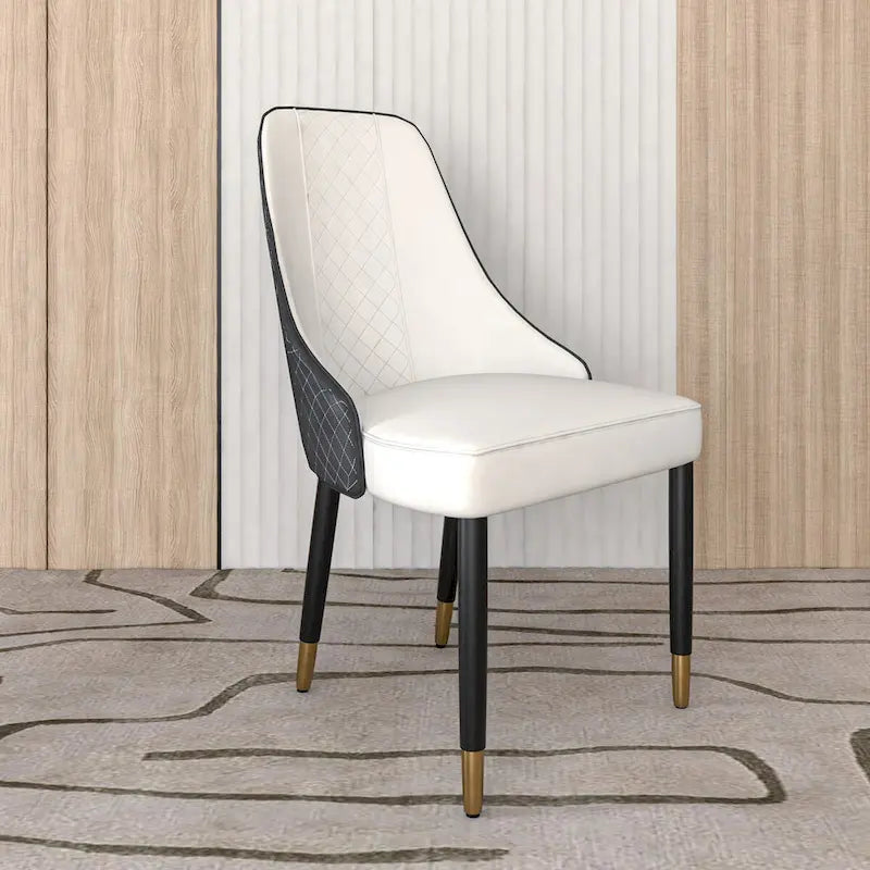 Allure Dining Chairs with Fabric/Leather Seat and Black Oak Wood Legs by LeisureMod