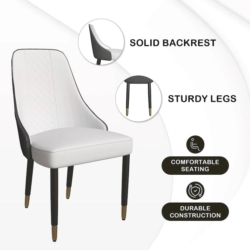 Allure Dining Chairs with Fabric/Leather Seat and Black Oak Wood Legs by LeisureMod