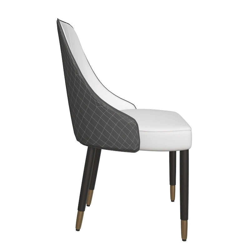 Allure Dining Chairs with Fabric/Leather Seat and Black Oak Wood Legs by LeisureMod