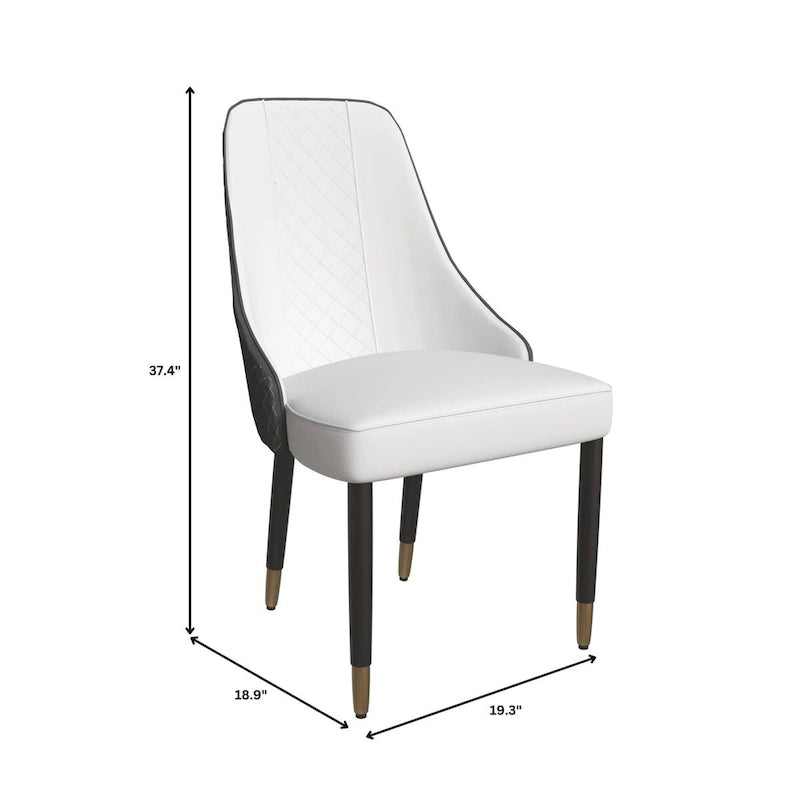 Allure Dining Chairs with Fabric/Leather Seat and Black Oak Wood Legs by LeisureMod