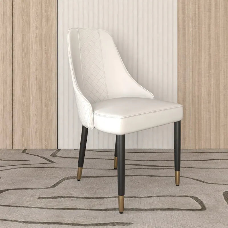 Allure Dining Chairs with Fabric/Leather Seat and Black Oak Wood Legs by LeisureMod