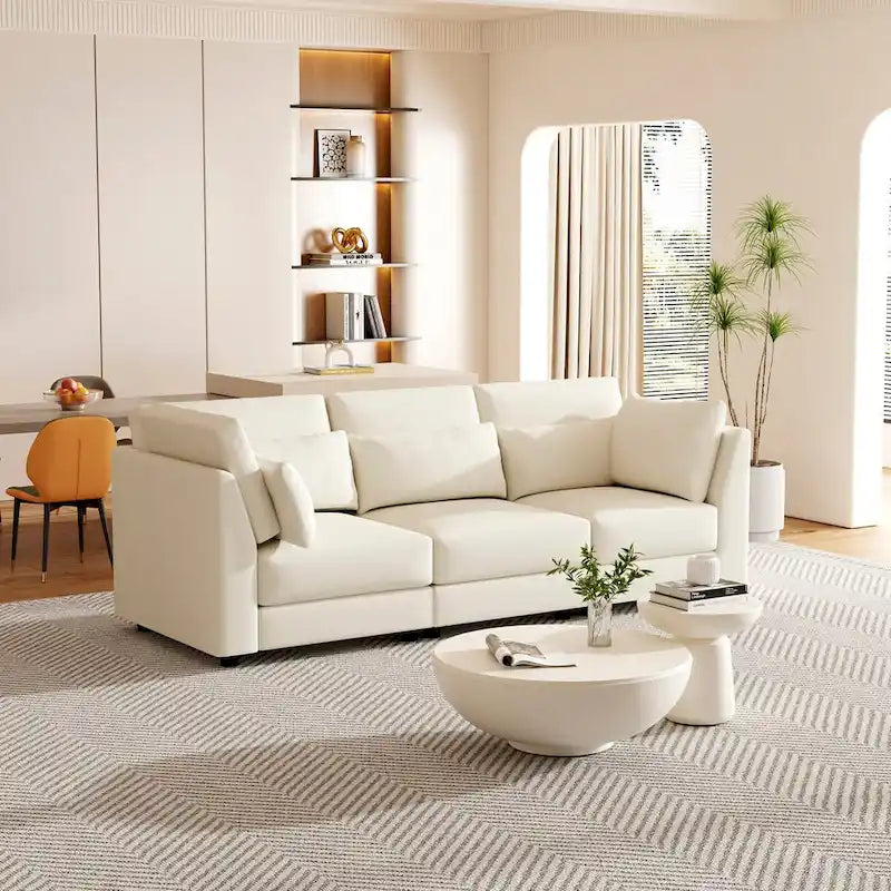 SUGIFT 5 Piece Versatile Linen Fabric Modular Sectional Sofa Set