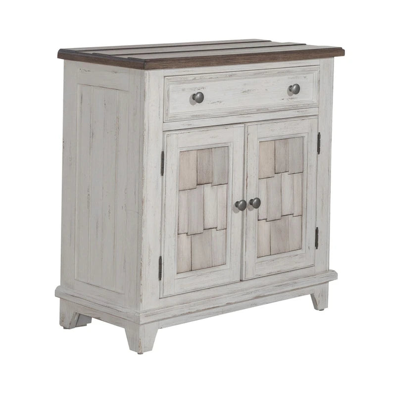 River Place Riverstone White & Tobacco Accent Cabinet