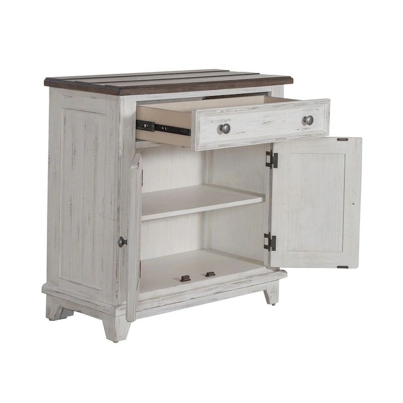 River Place Riverstone White & Tobacco Accent Cabinet