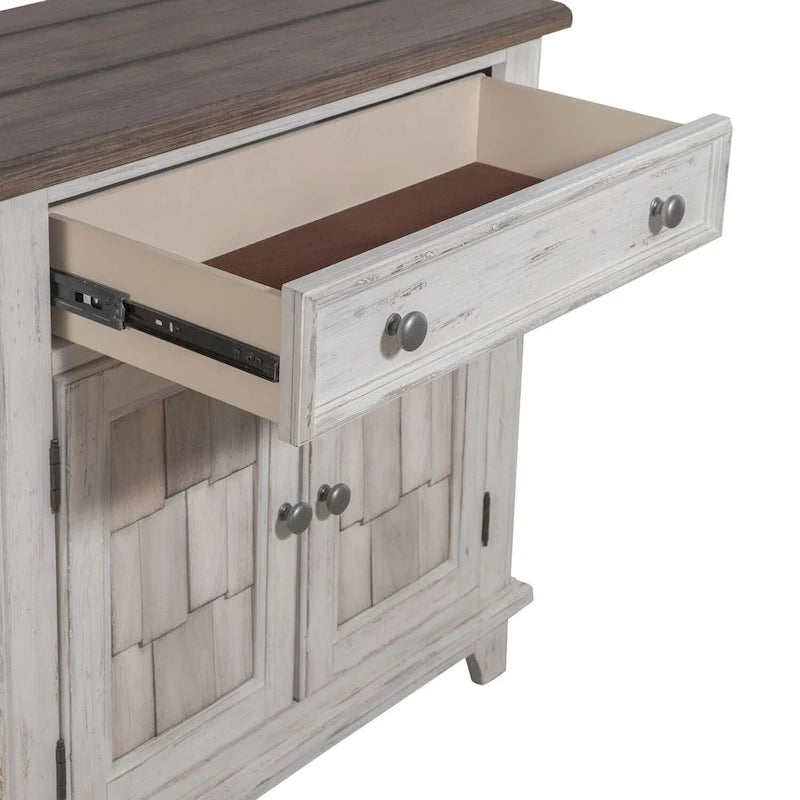 River Place Riverstone White & Tobacco Accent Cabinet