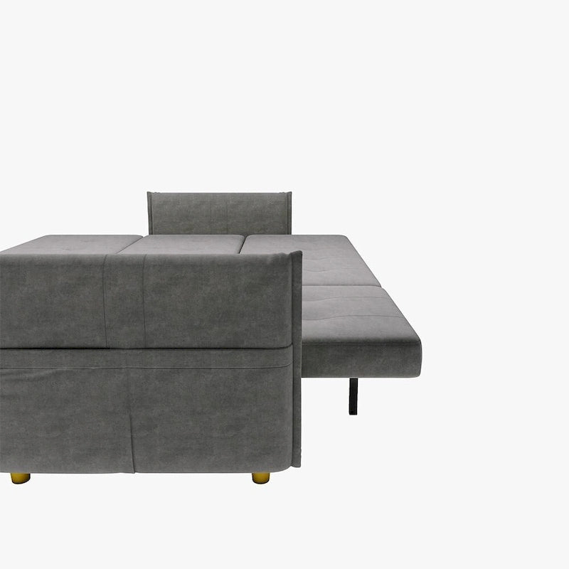 98.43 Modern Minimalist L Shape Sofa BedAnti-scratch and Water-proof, Solid Wood Frame