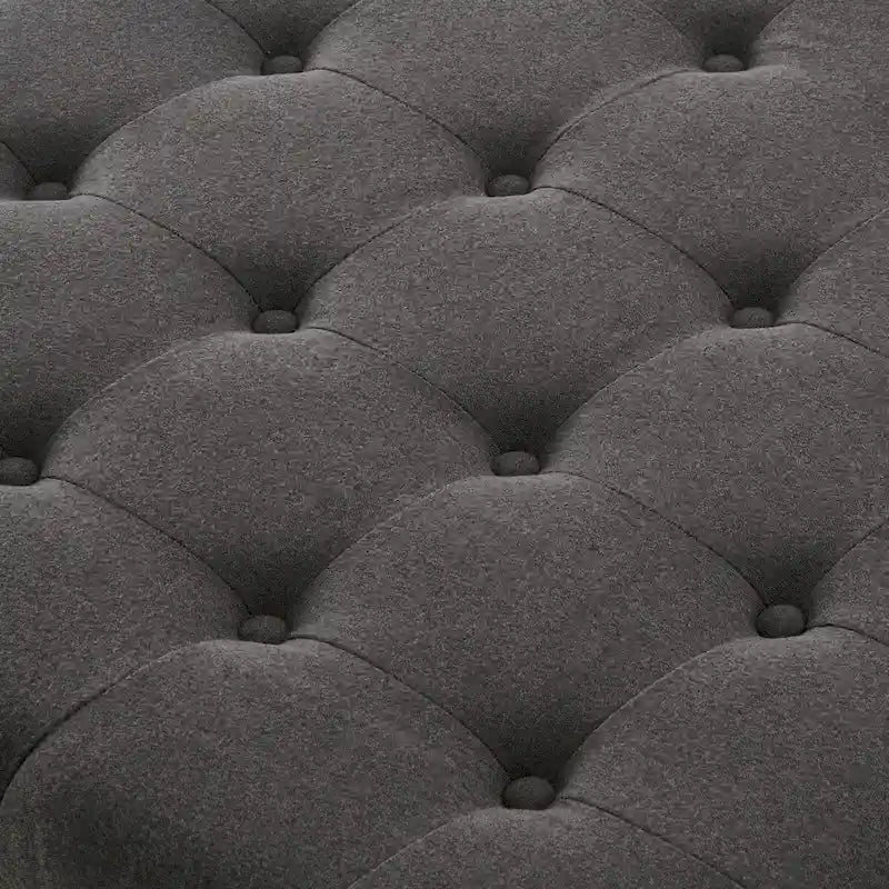 Large Square Storage Ottoman Upholstered Button Tufted Coffee Table - 30W x 30D x 18H.