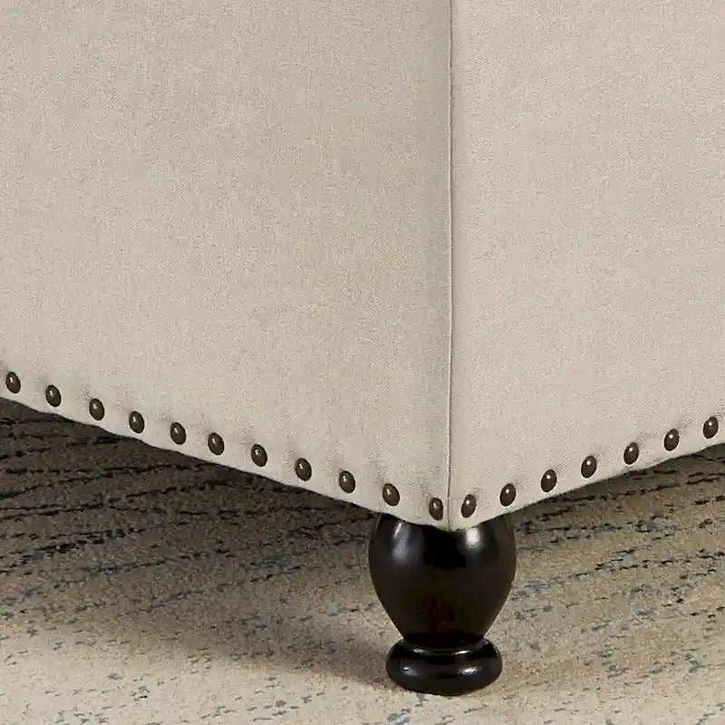 Large Square Storage Ottoman Upholstered Button Tufted Coffee Table - 30W x 30D x 18H.