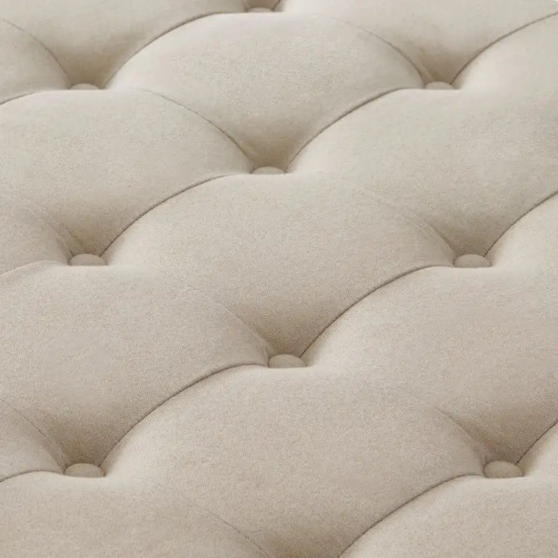 Large Square Storage Ottoman Upholstered Button Tufted Coffee Table - 30W x 30D x 18H.