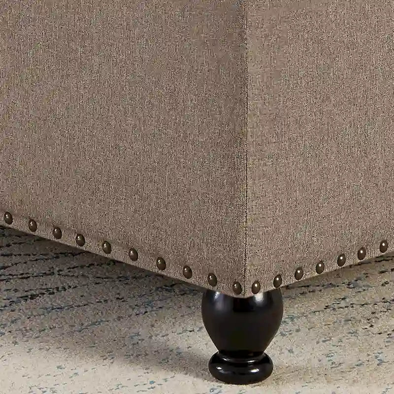 Large Square Storage Ottoman Upholstered Button Tufted Coffee Table - 30W x 30D x 18H.