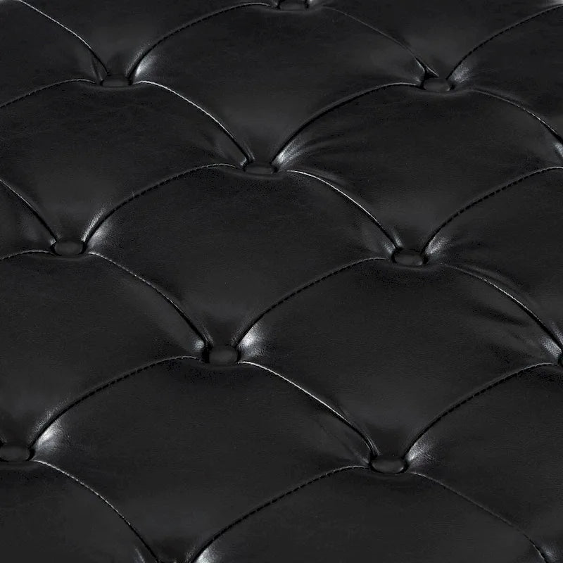 Large Square Storage Ottoman Upholstered Button Tufted Coffee Table - 30W x 30D x 18H.