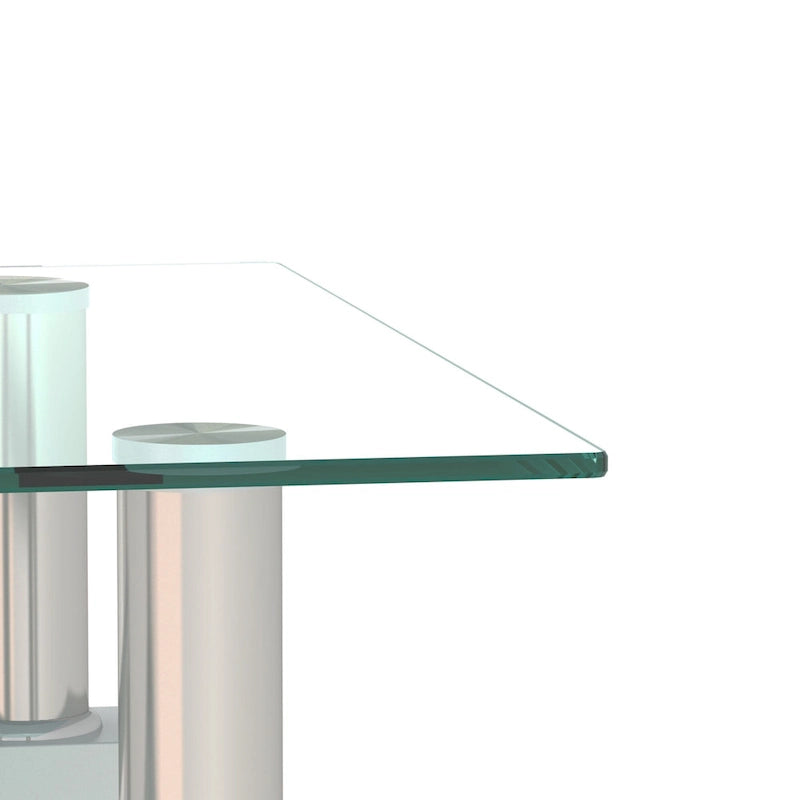 Modern Tempered Glass Tea Table Coffee Table End Table Square Table - 17.72L x 17.72 W x 20.5 H,