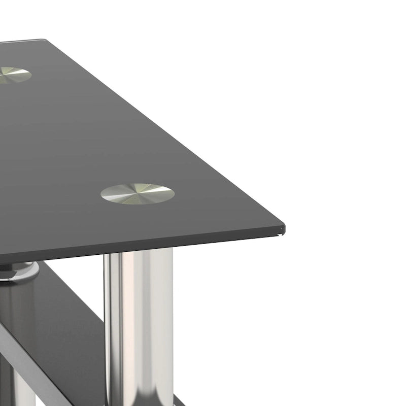 Modern Tempered Glass Tea Table Coffee Table End Table Square Table - 17.72L x 17.72 W x 20.5 H,