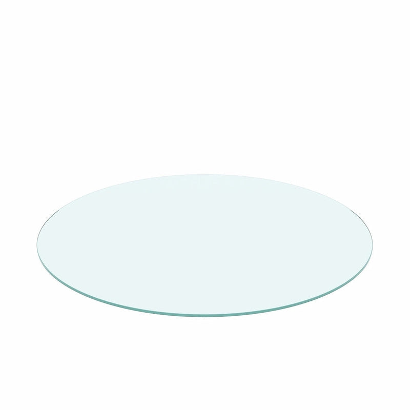 36 Inch Round Tempered Glass Table Top Clear Glass 1/4 Inch Thick Flat Polished Edge