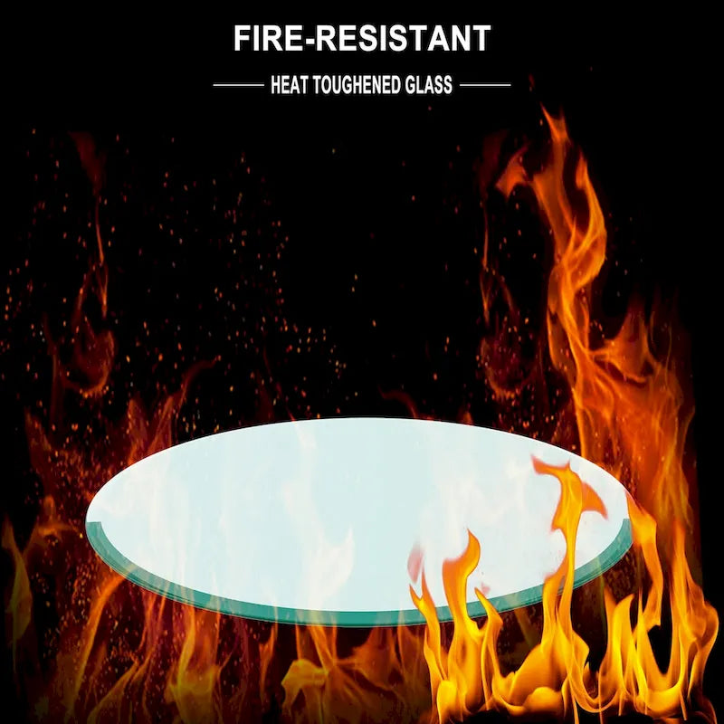 36 Inch Round Tempered Glass Table Top Clear Glass 1/4 Inch Thick Flat Polished Edge