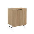 Modern Scandi Fluted-Door Storage Console for Living Room, Bedroom and Office - Coastal Oak